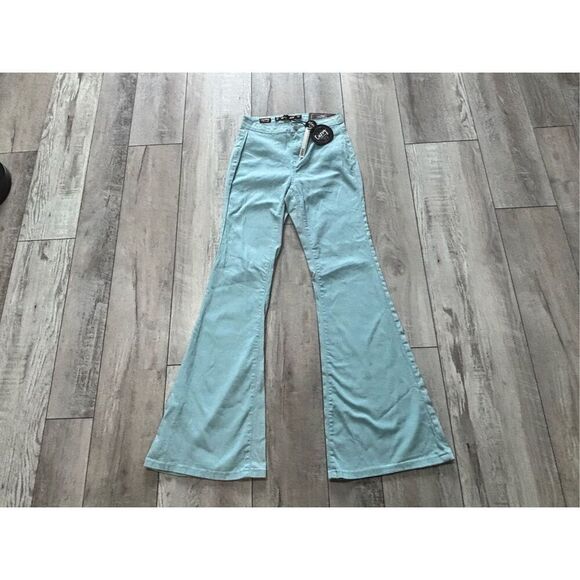 Dollhouse teal blue flare bell bottom curvy pants size 25 - Picture 1 of 13